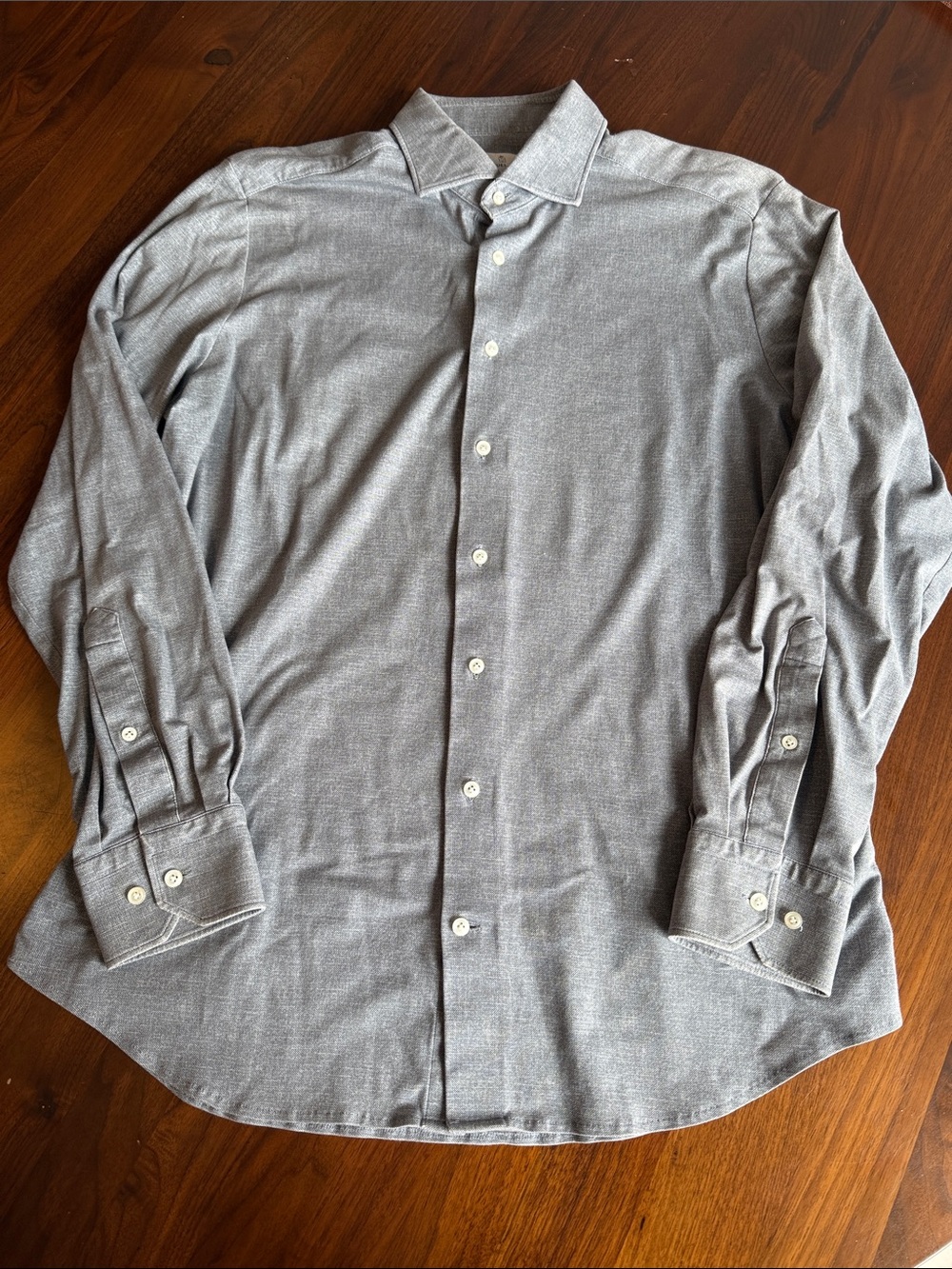 Emanuel berg Men's Grey Long-Sleeve Button-Up Shirt 16’ M/L
